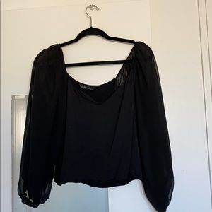 Black off the shoulder blouse